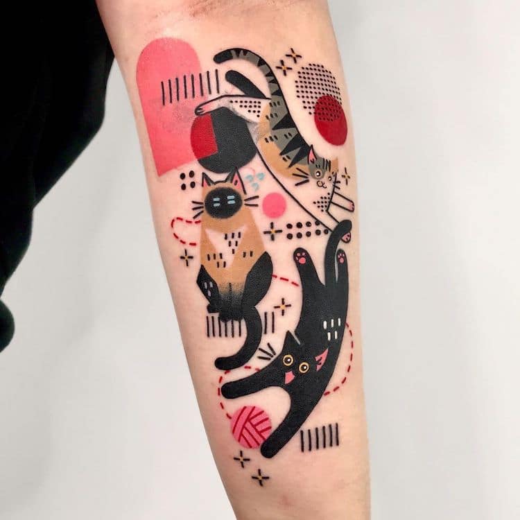 Tatouages ​​animaux abstraits par poule