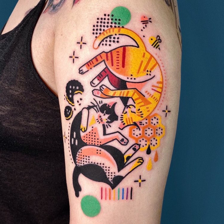 Petits tatouages ​​abstraits par poule