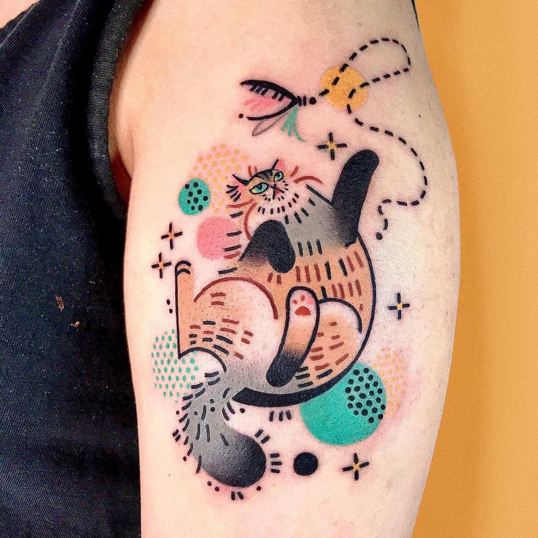 Tatouages ​​animaux abstraits par poule
