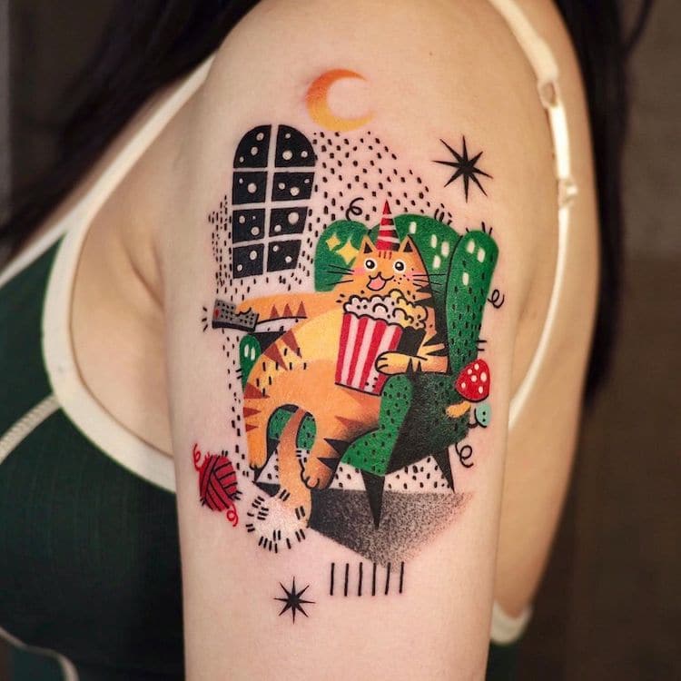 Petits tatouages ​​mignons de poule