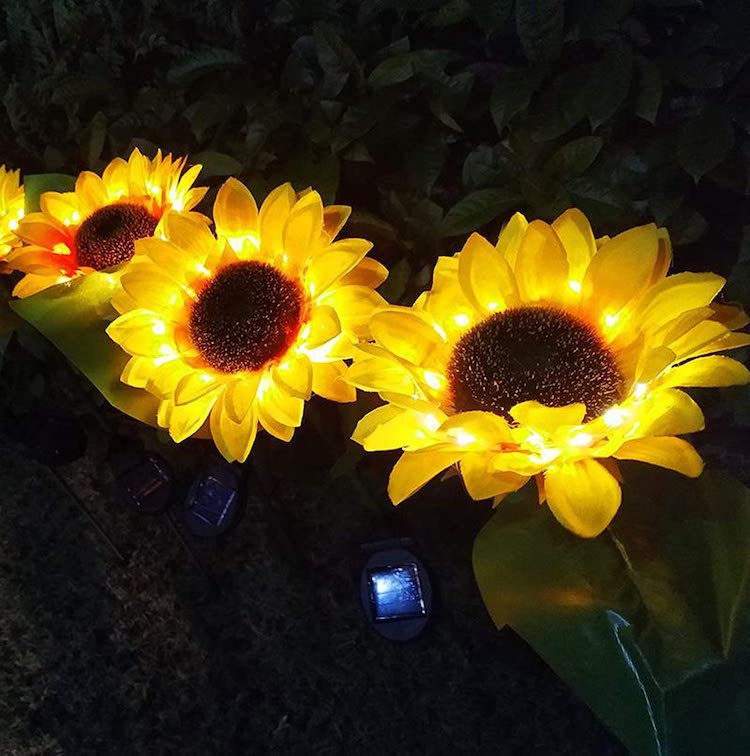 Lumières de tournesol à énergie solaire