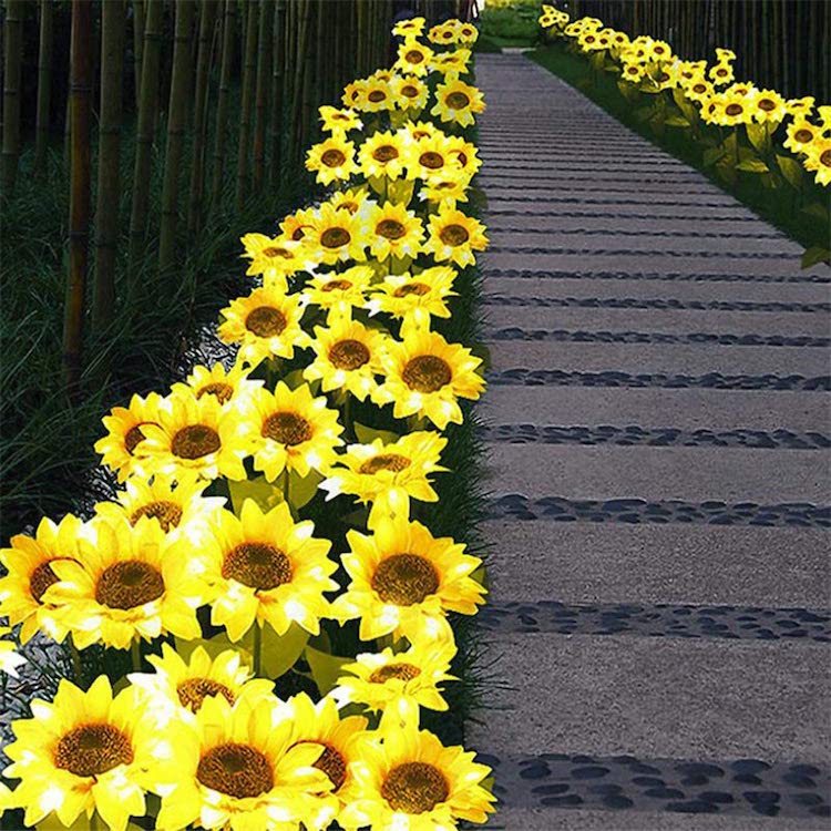 Lumières de tournesol à énergie solaire