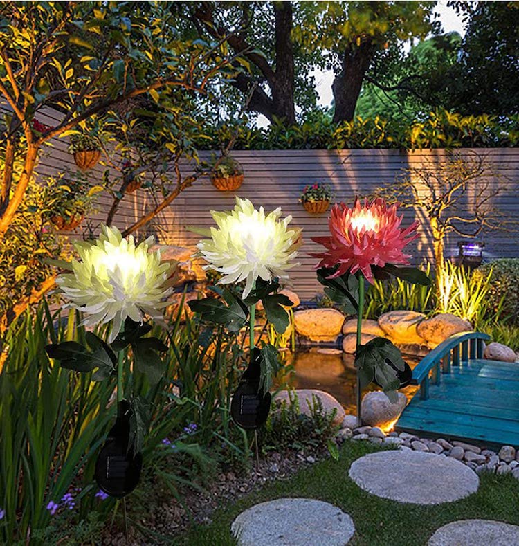 Lumières de fleurs à énergie solaire