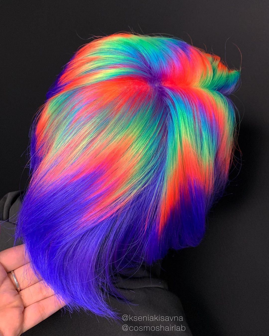 Style de cheveux multicolores