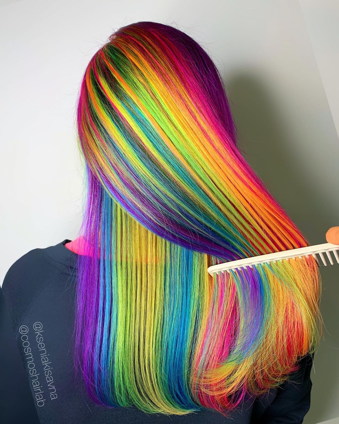 Style de cheveux multicolores