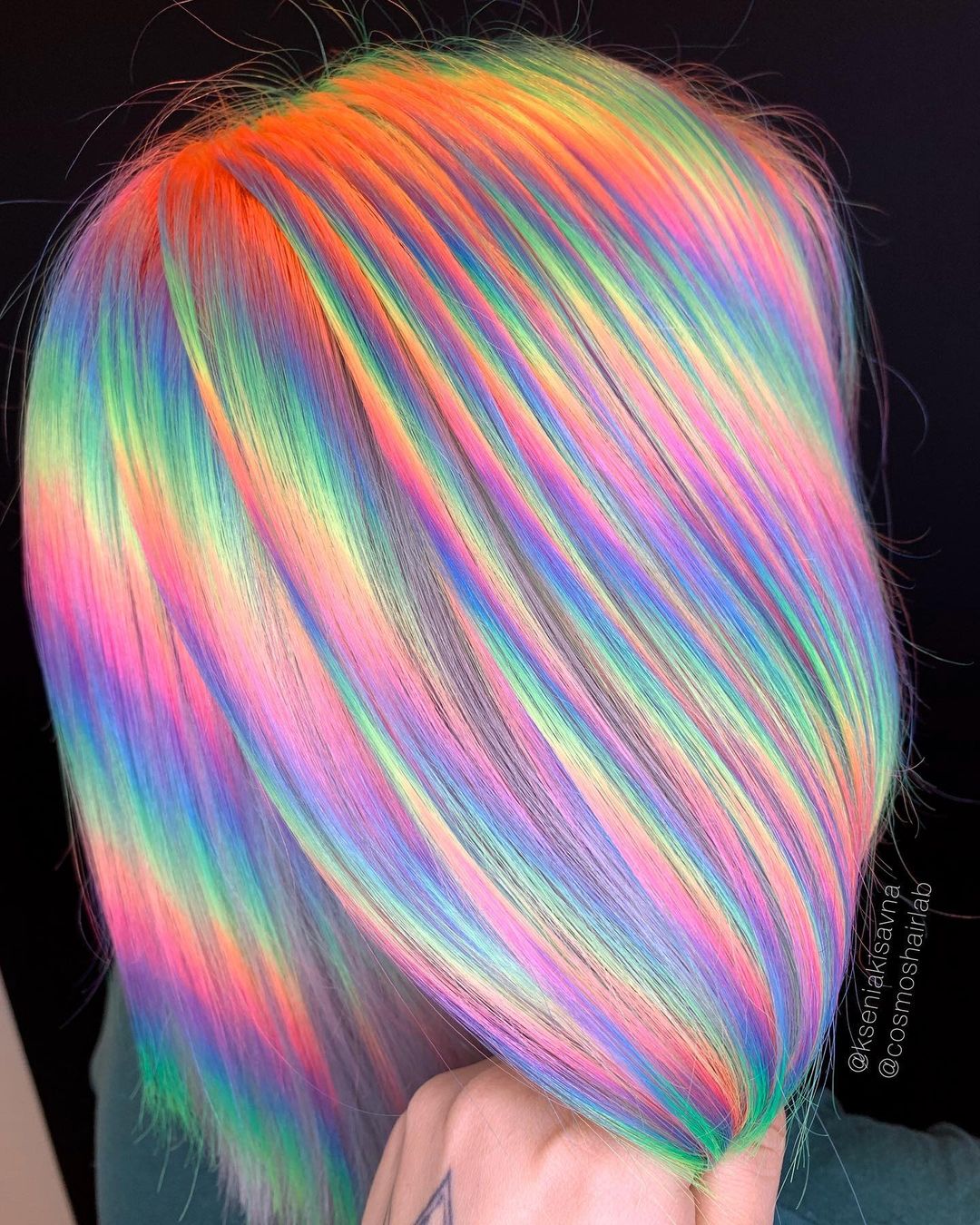 Style de cheveux multicolores