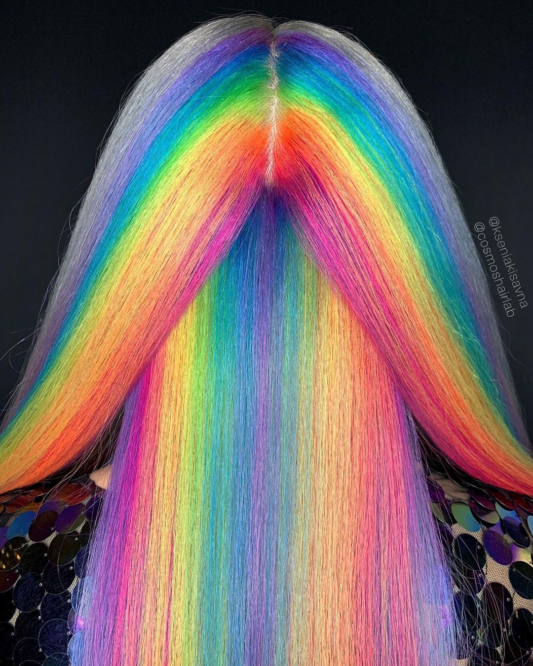 Cheveux arc-en-ciel