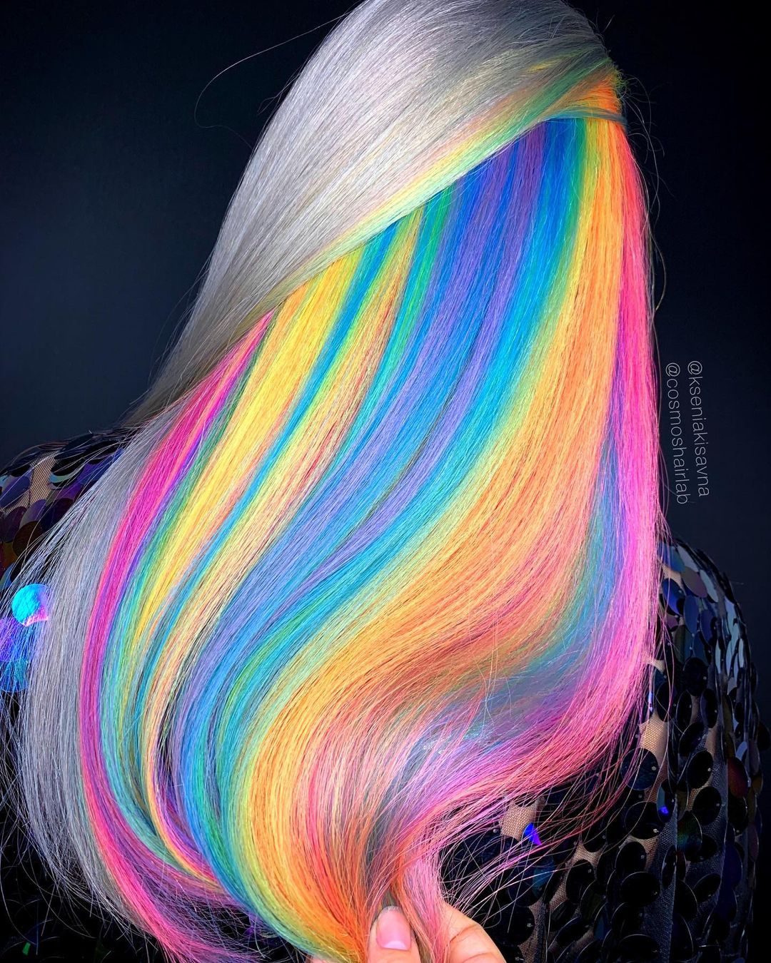 Style de cheveux multicolores