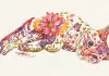 Vivid Botanicals Bloom from the Coats of Charismatic Cats in Watercolour Works by Hiroki Takeda