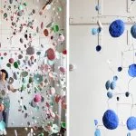 Les mobiles tentaculaires en pâte de papier de Yuko Nishikawa suspendent des gousses aux couleurs fantaisistes dans les airs
