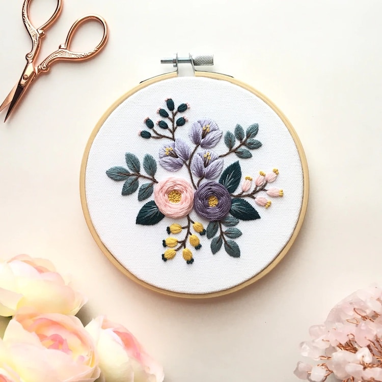 Kit de broderie florale